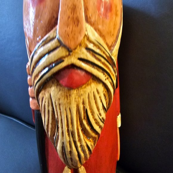 Vintage Old Carved Wood Painted Folk Art Tales Elf Santa Claus Denmark Germany - Picture 9 of 16